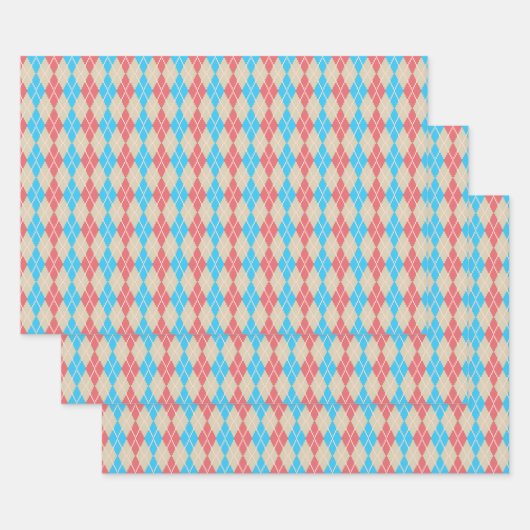 Ensemble de papier cadeau Argyle à la plage (Lot)