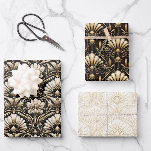 Ensemble de papier cadeau Art Déco Luxe (Recto)