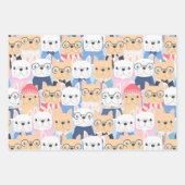 Ensemble de papier cadeau avec de mignons Bouledog (Devant)