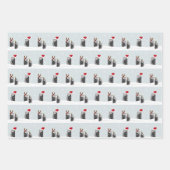 Ensemble de papier cadeau avec manchots de fêtes (Devant 3)