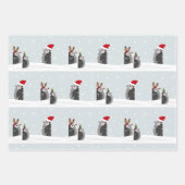Ensemble de papier cadeau avec manchots de fêtes (Devant 2)