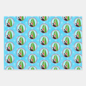 Ensemble de papier cadeau Black Lab Santa Surfboar (Devant)