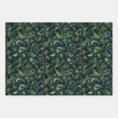 Ensemble de papier cadeau botanique vert Monstera  (Devant 3)