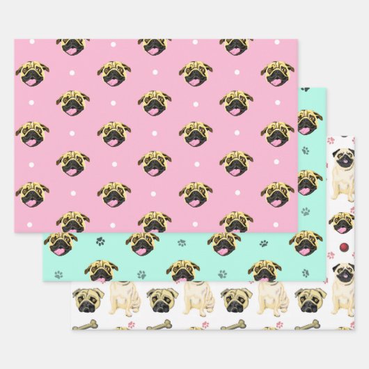 Ensemble de papier cadeau Chien Carlin (Lot)