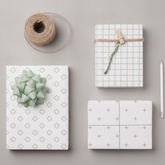 Ensemble de papier cadeau coordonné moderne au sag