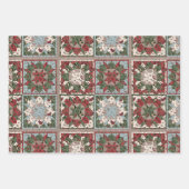 Ensemble de papier cadeau de Noël Forêt Patchwork (Devant)