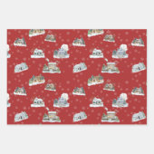 Ensemble de papier cadeau de scène de Noël (Devant 3)