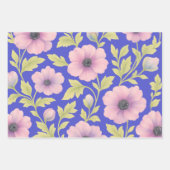 Ensemble de papier cadeau floral pastel | 3 modèle (Devant)