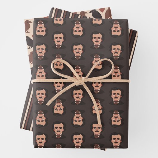Ensemble de papier cadeau gothique Edgar Allan Poe (En situation)