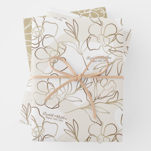 Ensemble de papier cadeau pour mariage, fête de ma (En situation)