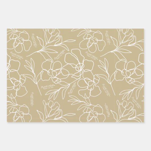 Ensemble de papier cadeau pour mariage, fête prénu (Devant 3)