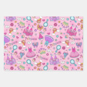 Ensemble de papier cadeau Princesse pois & rayures (Devant)