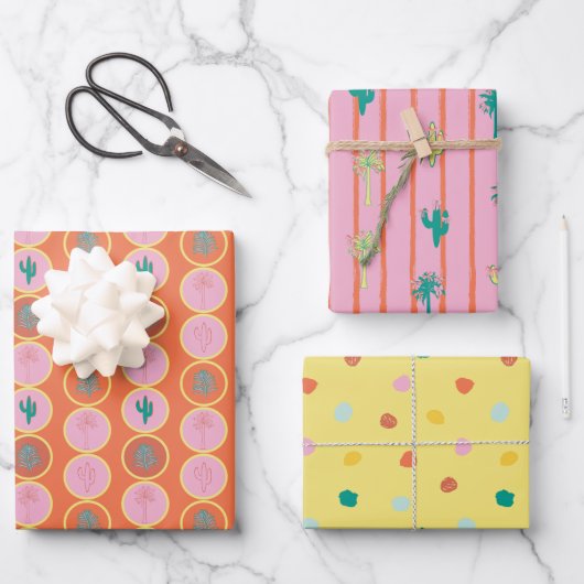 Ensemble de papier cadeau Rétro Palm Springs 2 (Recto)