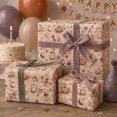 Ensemble de papier cadeau Sorcière et Hibou Mignon