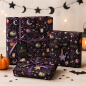 Ensemble de papier cadeau Sorcière et Hibou Mignon