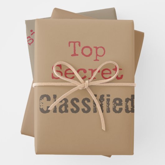 Ensemble de papier cadeau top secret drôle (En situation)