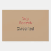 Ensemble de papier cadeau top secret drôle (Devant)