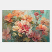Ensemble de papier de découpage floral orange rust (Devant 3)