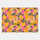 ENSEMBLE DE PAPIER DÉCORATIF CITRONS ET FLEURS ABS (Devant 3)
