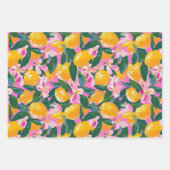 ENSEMBLE DE PAPIER DÉCORATIF CITRONS ET FLEURS ABS (Devant 2)