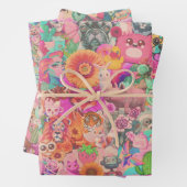 Ensemble de papier découpage de collection Kitschy (En situation)