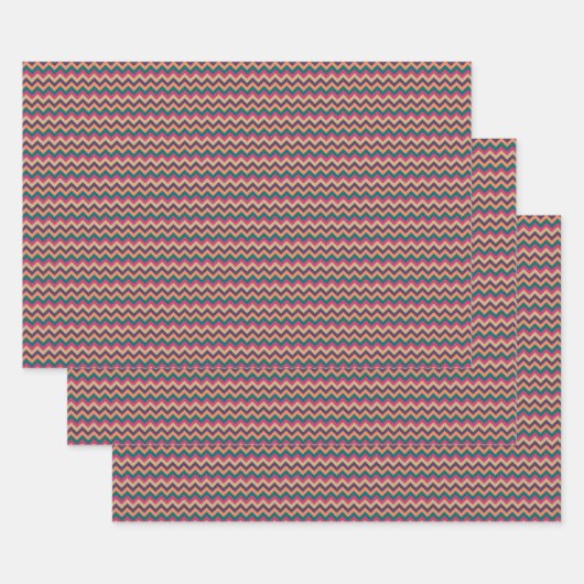 Ensemble de papier d'emballage à rayures zigzag tr (Lot)