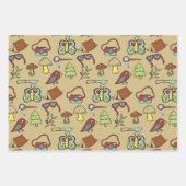 Ensemble de papier d'emballage Aventure de camping (Devant)