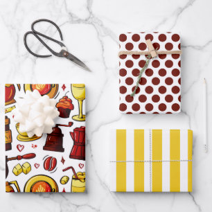 Ensemble de papier d'emballage Café Café Frais