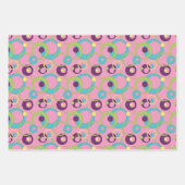 Ensemble de papier d'emballage Cercles roses funky (Devant)