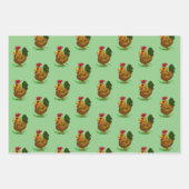 Ensemble de papier d'emballage coq, 3 styles, (Devant)