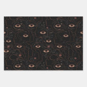 Ensemble de papier d'emballage Dark Art Line Faces (Devant 3)