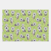 Ensemble de papier d'emballage de 3 ours koalas ad (Devant 3)