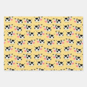 Ensemble de papier d'emballage de 3 vaches de ferm (Devant 3)