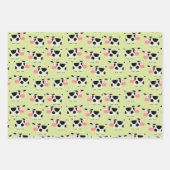 Ensemble de papier d'emballage de 3 vaches de ferm (Devant)