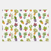 Ensemble de papier d'emballage de cactus succulent (Devant)