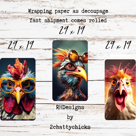 Ensemble de papier d'emballage découpé de poulet f