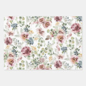 Ensemble de papier d'emballage floral pastel roman (Devant)