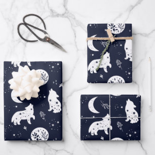 Ensemble de papier d'emballage Loup hurleur à la L
