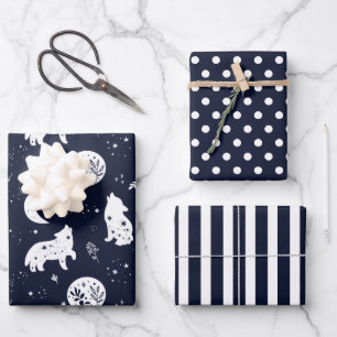 Ensemble de papier d'emballage Loup hurleur à la L