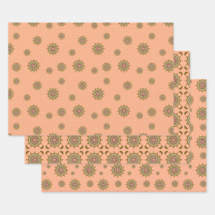 Ensemble de papier d'emballage Mehndi Fantasy Gold