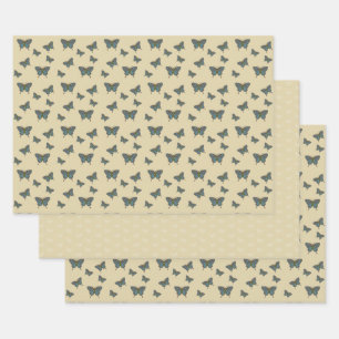 Ensemble de papier d'emballage Papillon japonais