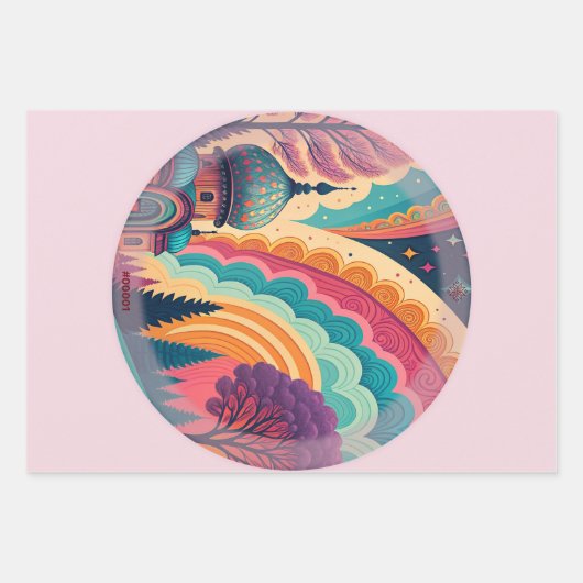 Ensemble de papier d'emballage Pastel Fantasy – Pe (Devant)