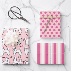 Ensemble de papier d'emballage pour chien caniche