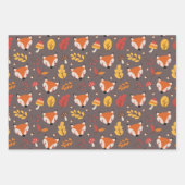 Ensemble de papier d'emballage Renards d'automne (Devant)