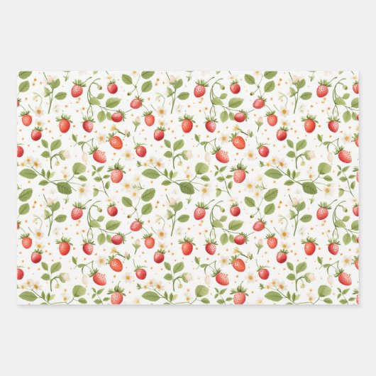 Ensemble de papier d'enrobage de fraises enchanté (Devant)