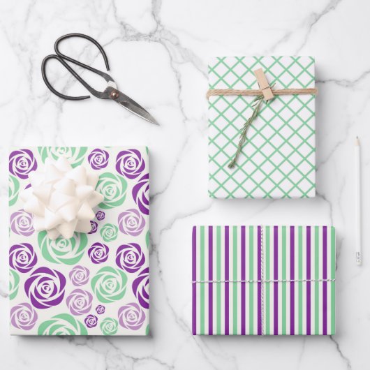 Ensemble de papier d'enveloppement à la menthe de (Recto)