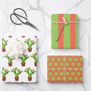 Ensemble de papier d'enveloppement de cactus