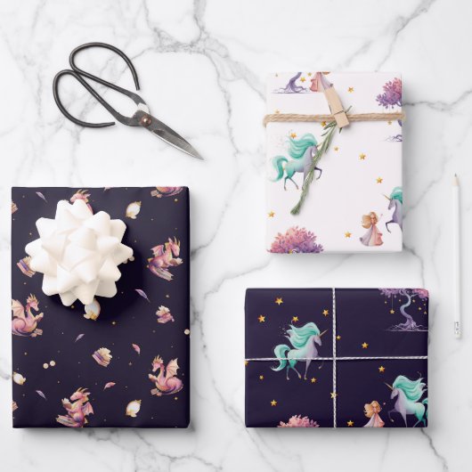 Ensemble de papier d'enveloppement de dragon et de (Recto)