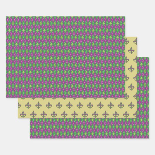 Ensemble de papier d'enveloppement de Jacquard de  (Lot)
