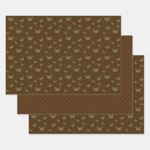 Ensemble de papier d'enveloppement d'hirondelles p
